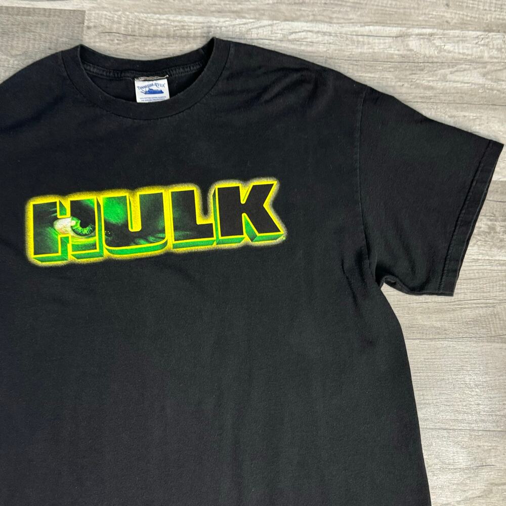 Vintage Y2K Marvel The Incredible Hulk Spellout T-Shirt Size XL